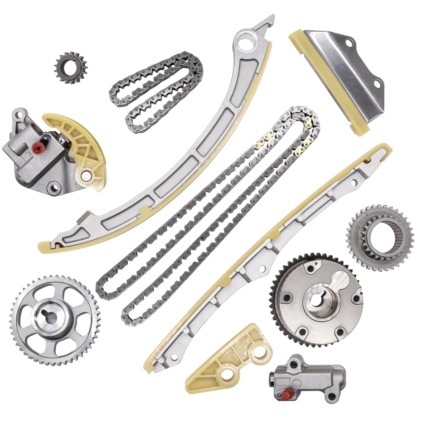 HiSport 2.4L Engine Timing Chain Kit - Compatible with Honda Accord Civic Crosstour CR-V 2008-2015, 14310R5A305 Automotive Timing Chain Set Replacement Parts with VVT Gear & Camshaft Adjuster