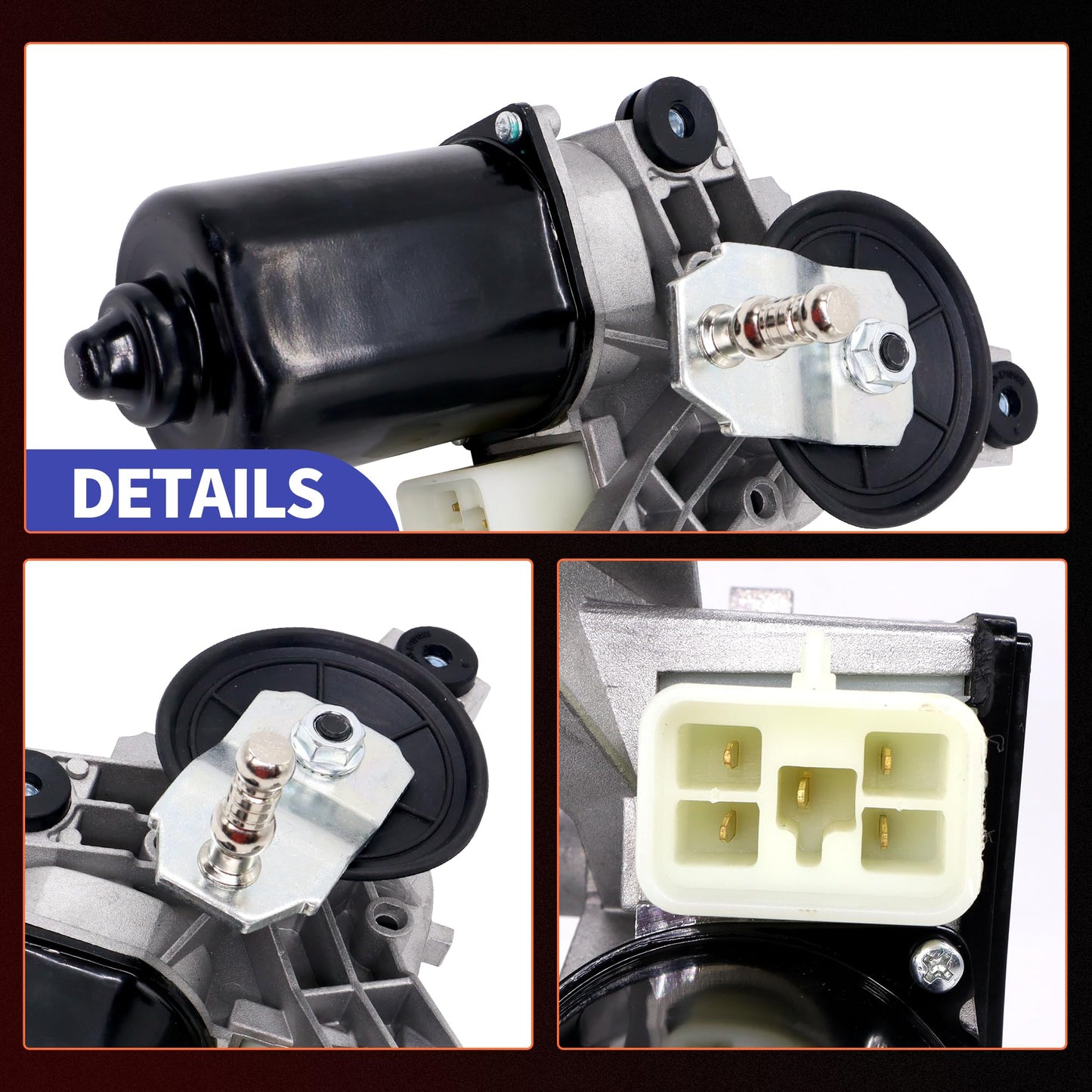 HiSport New Front Windshield Wiper Motor - Compatible with Cadillac Chevy GMC Escalade C1500 C2500 Suburban C3500 C3500HD Kodiak C6500 C70 C7500 K1500 1990-2002 - Replace 12368702