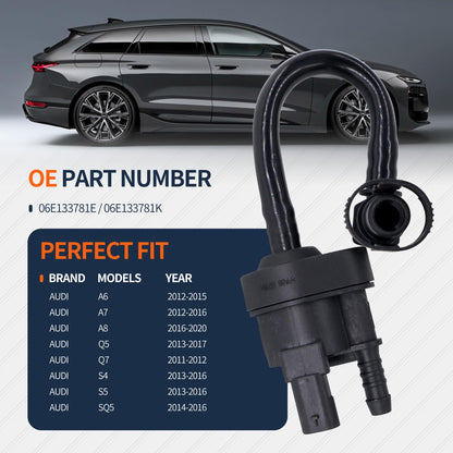 HiSport 06E133781E Vapor Canister Purge Valve - Compatible with Audi A6 A7 A8 Quattro Q5 Q7 S4 S5 SQ5 3.0L 2011-2021 Compatible with VW Touareg 2013-2017