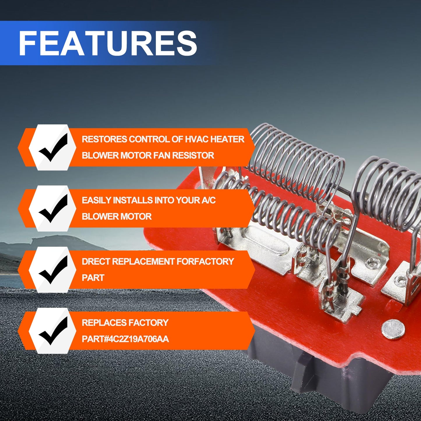 HiSport HVAC Blower Motor Resistor Replaces YH-1697 Compatible with Ford E-150 E-250 E-350 E-450 E-550 F-250 F-350 F-450 F-550 Super Duty Excursion F53 2000-2020 Replaces 4C2Z19A706AA 973404