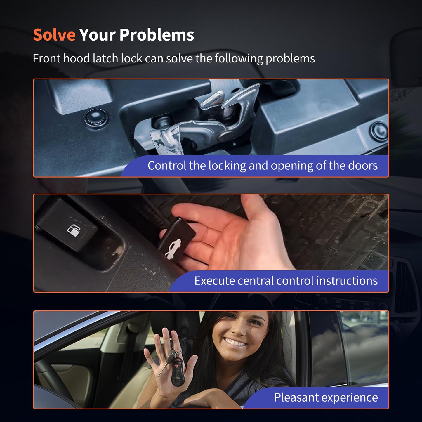 HiSport Front Hood Latch Lock with Sensor and Switch Assembly Compatible with Chevrolet Cheyenne Avalanche Silverado Tahoe GMC Yukon Sierra Cadillac Escalade Replaces 15139168 20763454 20763655