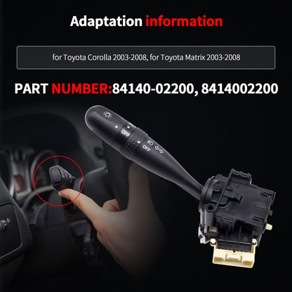 HiSport 84140-02200 Turn Signal Light Switch Column Multifunction Switch Assembly Compatible with Pontiac Vibe 2003-2008 Toyota Corolla 2003-2008 Matrix 2003-2008 Replace 88969650