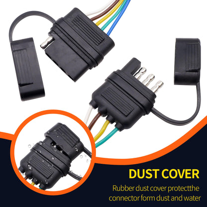 HiSport 4-Way to 5-Way Flat Trailer Wiring Adapter Compatible with Boat Trailer W/Surge Brakes