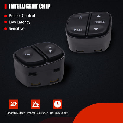 HiSport Steering Wheel Control Switch Button - Compatible with Chevy GMC Cadillac Silverado Tahoe Suburban Sierra Avalanche Yukon Envoy Escalade Replace 21997738, 21997739, 1999442, 1999443