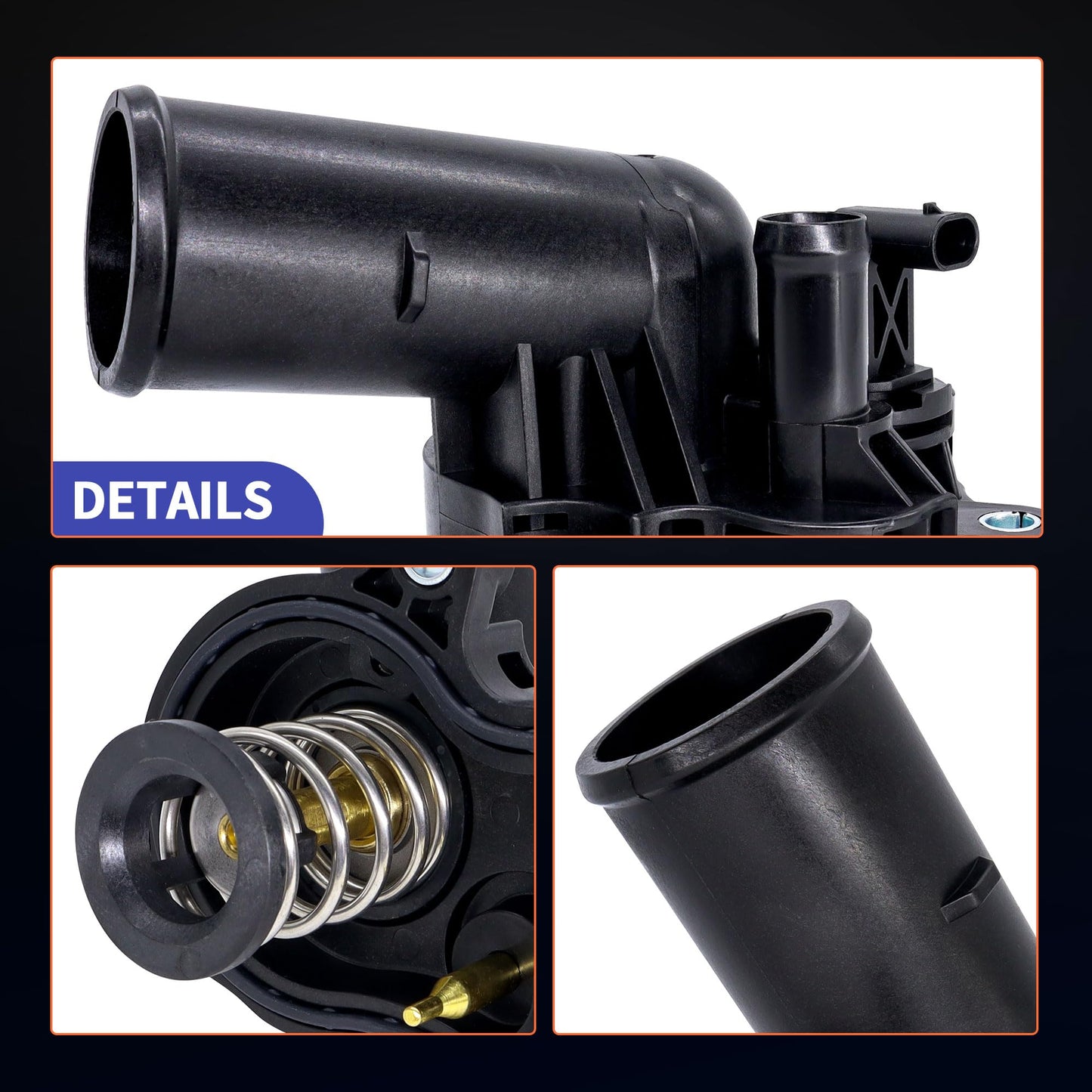 HiSport 902-3113 Thermostat Housing Assembly - Compatible with Jeep Gladiator 2020-2022 Gand Cherokee 2016-2021 Gand Cherokee WK 2022 Jeep Wrangler 2018-2022