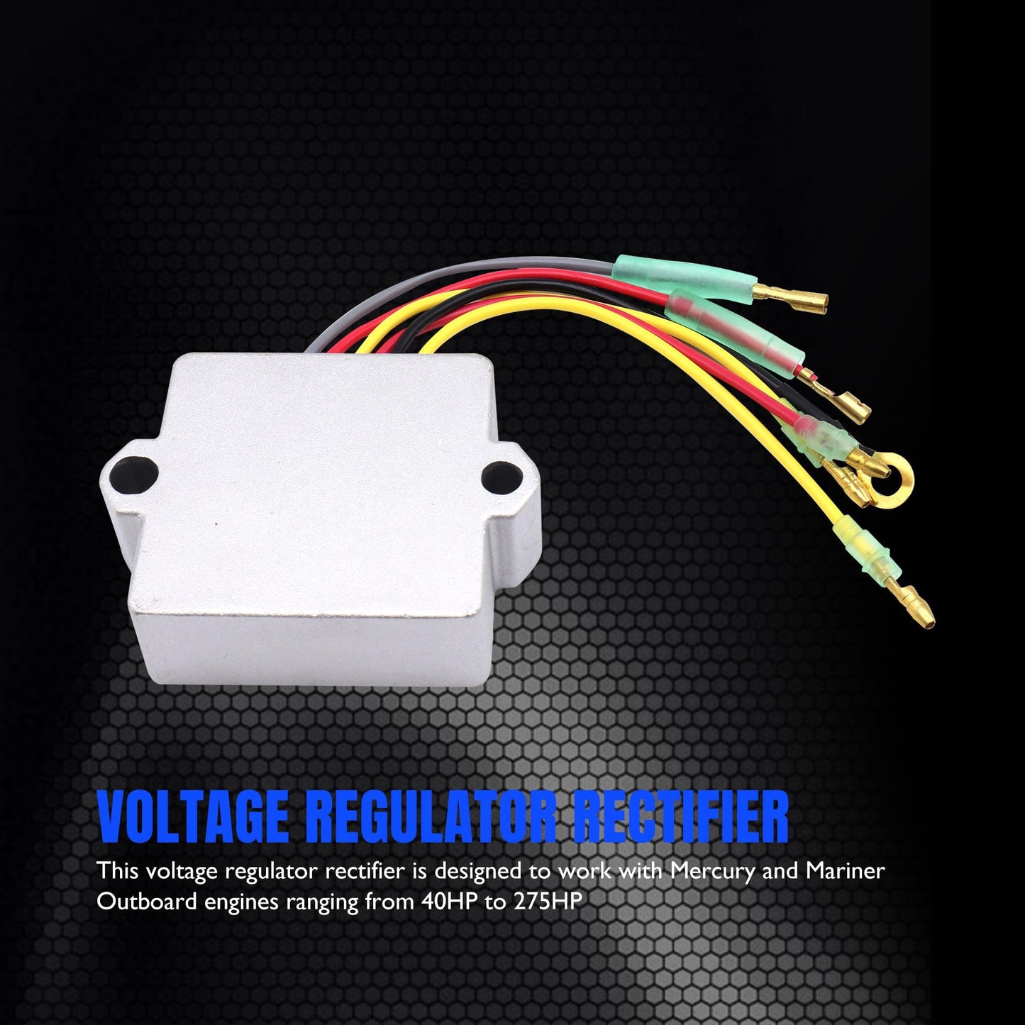 HiSport Voltage Regulator Rectifier - Compatible with Mercury Marine 100 Hp,115 Hp,12 Volt 14.4 Vset Series,125 Hp,135 Hp,150 Hp,175 Hp,200 Hp,250 Hp,275 Hp,40 Hp,50 Hp,55 Hp,60 Hp,75 Hp,90 Hp 815279T