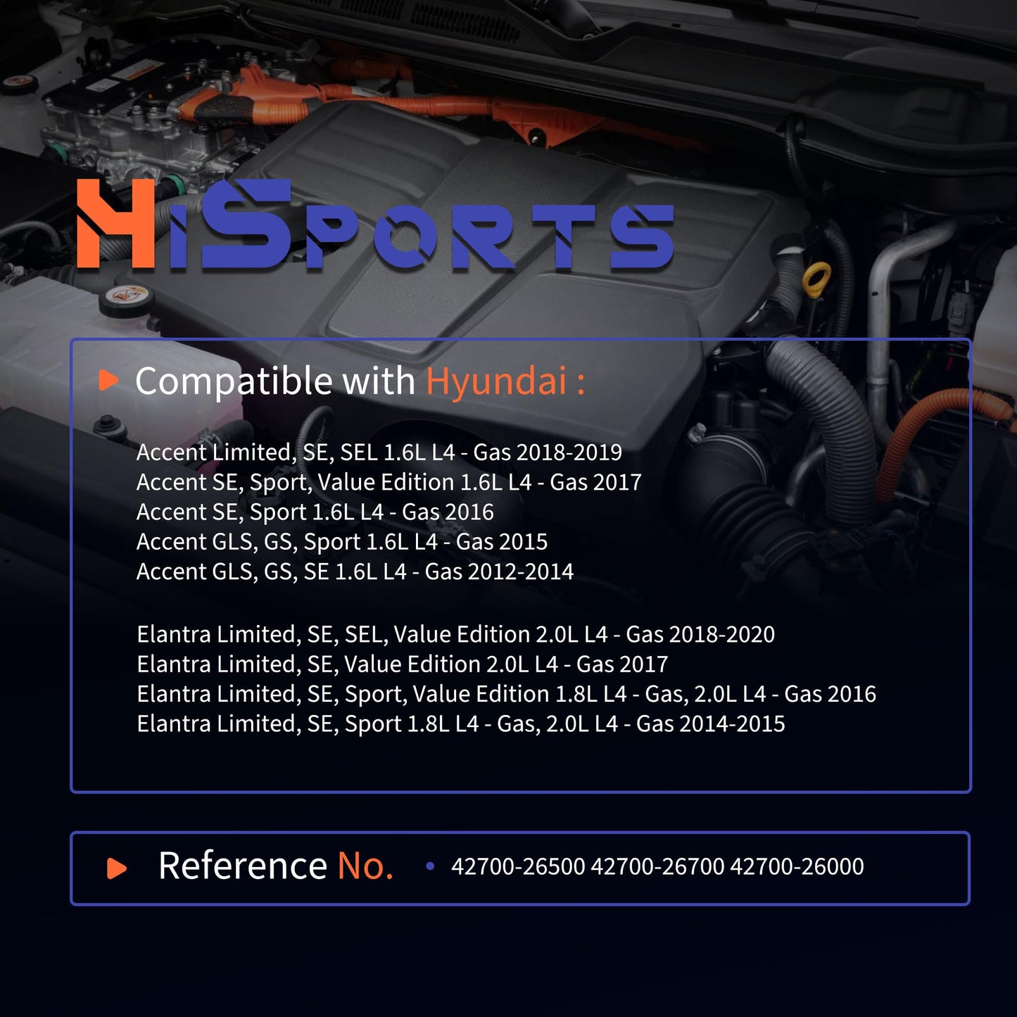 HiSport Neutral Safety Switch 42700-26500 Backup Switch Compatible with Hyundai Accent 2012-2019,Elantra 2011-2019,Elantra Coupe 2013-2014 Replaces 42700-26500, 42700-26000, 42700-26700