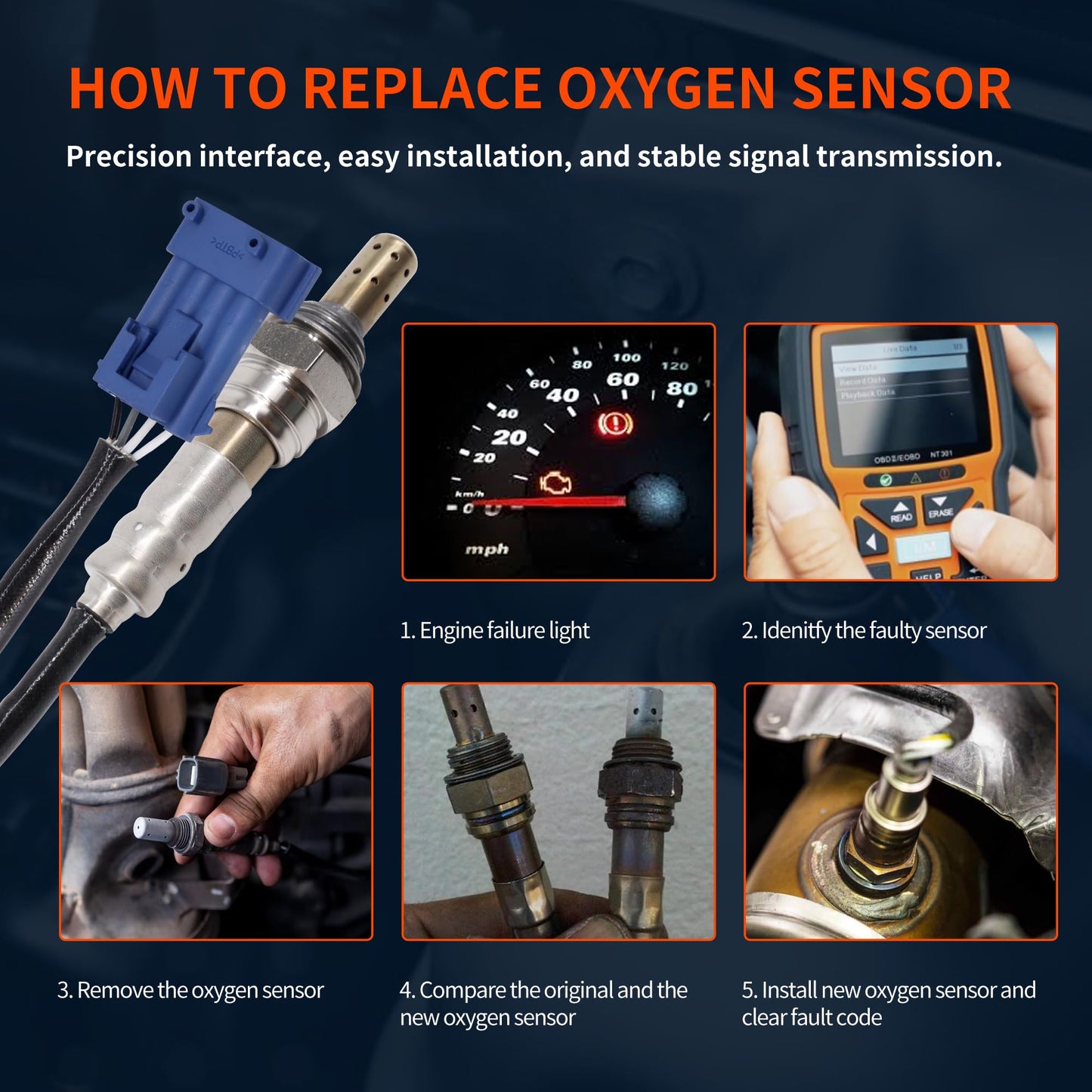 HiSport Downstream O2 Oxygen Sensor Compatible with Mini Cooper R55 R56 R57 L4 1.6L Peugeot 206 207 208 306 307 308 508 Replaces 11787548961 9636968380 9642470880 754896180 9636968380 V754896180