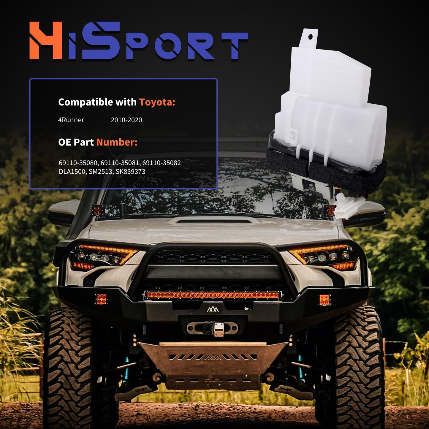 HiSport 69110-35080 Trunk Latch Tailgate Lock Actuator Compatible with Toyota 4Runner 2010-2020 Sport Utility, Replacement for 9110-35080, 69110-35081, 69110-35082