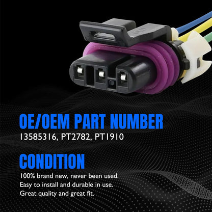 HiSport 13585316 Fuel Tank Pressure Sensor Connector, Crankshaft Position Sensor Connector Compatible with Acura Buick Cadillac Chevrolet Daewoo Dodge Eagle GMC Honda Hummer Hyundai Isuzu Kia PT2782