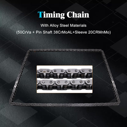 HiSport 24410-2B700 Engine Timing Chain Kits - Compatible with Hyundai Accent Elantra Sonata Tucson Veloster 2012-2021 Kia Forte Optima Rio Seltos Soul 2012-2021 - 24420-2B611 24431-2B620 24321-2B620