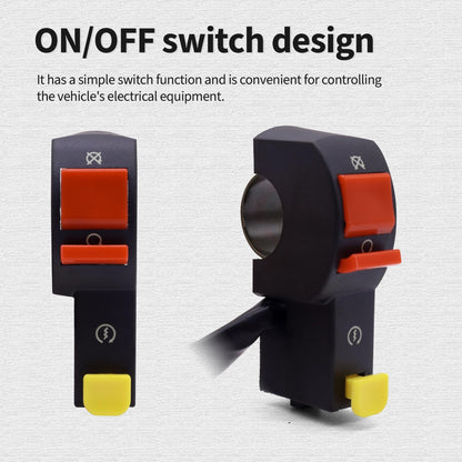 HiSport 12V Universal Handlebar Switch ON/Off 7/8" 22mm Start/Kill Starter/Stop Motorcycle Light Switch Compatible with Scooter Pit Dirt Bike K-F005, Mini Bike