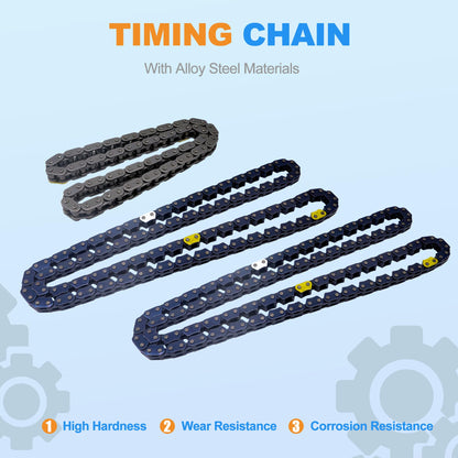 HiSport Timing Chain Kit - Compatible with LAND ROVER LR4/RANGE ROVER/RANGE ROVER SPORT 2010-2015, 3.0L V6/5.0L V8 Engine,replaces LR051013 LR051008 LR051011 LR051012 LR032048 LR051008