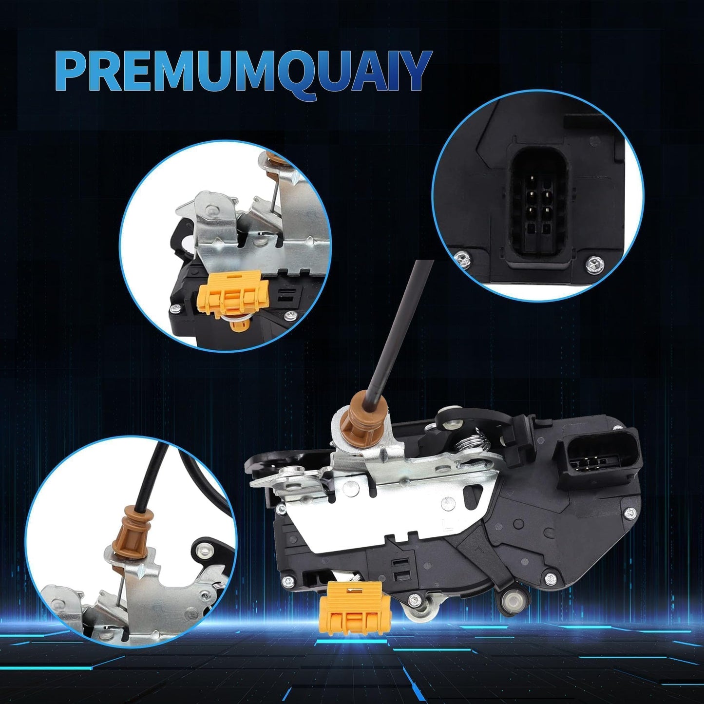 HiSport 22862028 Power Door Lock Latch Actuator with Cable Front Left Driver Side - Compatible with Chevy Silverado 1500 2500HD 3500HD GMC Sierra 2010-2014 - Replaces 931920