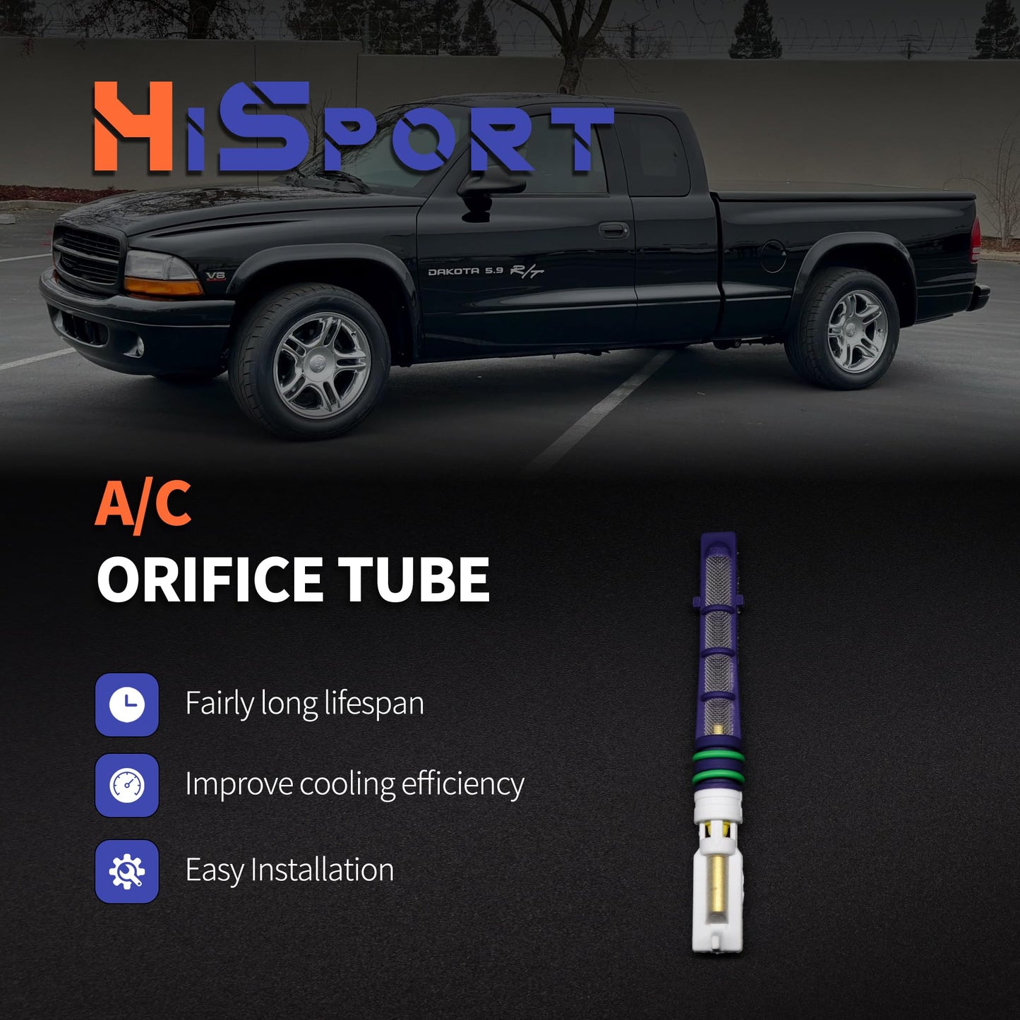 HiSport A/C Orifice Tube - Compatible with Dodge Jeep Eagle Replaces EX4101C EC01614G9 55036182 4883551A