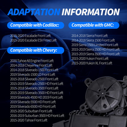 HiSport 22921493 Front Left Power Window Lift Motor Compatible with Cadillac Escalade 2015-2020,Escalade ESV 2015-2020,Compatible with Chevrolet Tahoe Silverado 1500 2500 3500 & GMC Sierra Yukon