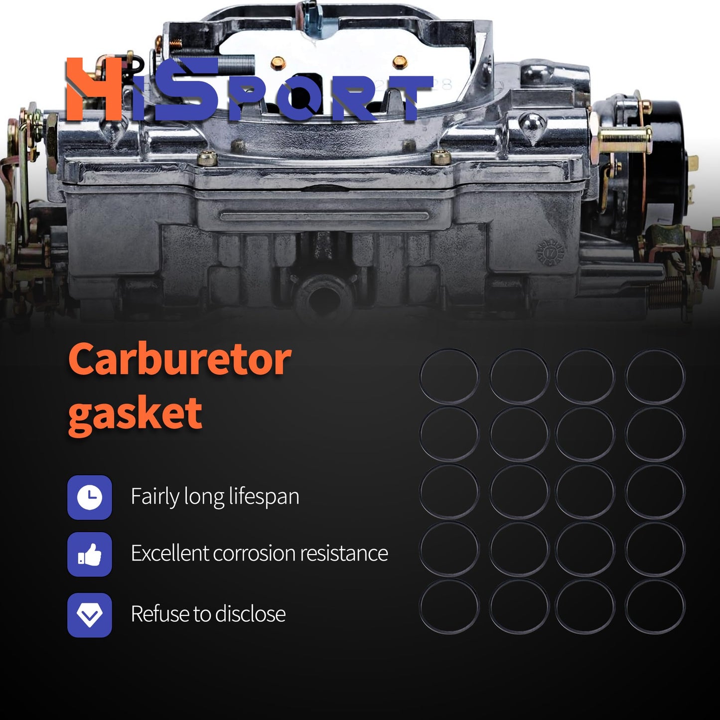 HiSport Carburetor Float Bowl Gasket - Replaces 631028 631028A 20 Pieces