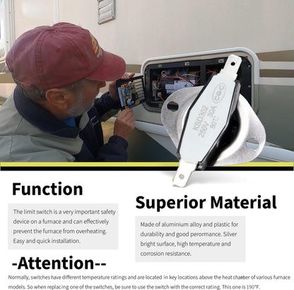 HiSport 230849 RV Furnace Limit Switch - Compatible with Suburban NT-16SE/20SE/24SE/30SE Coleman Mach 1997 RV Furnace