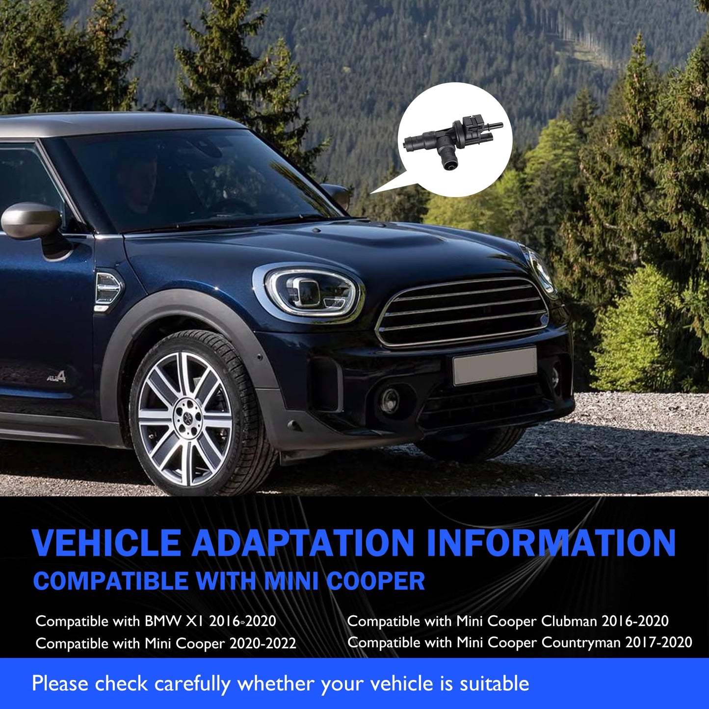 HiSport Fuel Tank Breather Valve - Compatible with BMW X1 2016-2020 Compatible with Mini Cooper 2019-2020 Cooper Clubman 2016-2020 Cooper Countryman 2017-2020 - Replace 13907614013
