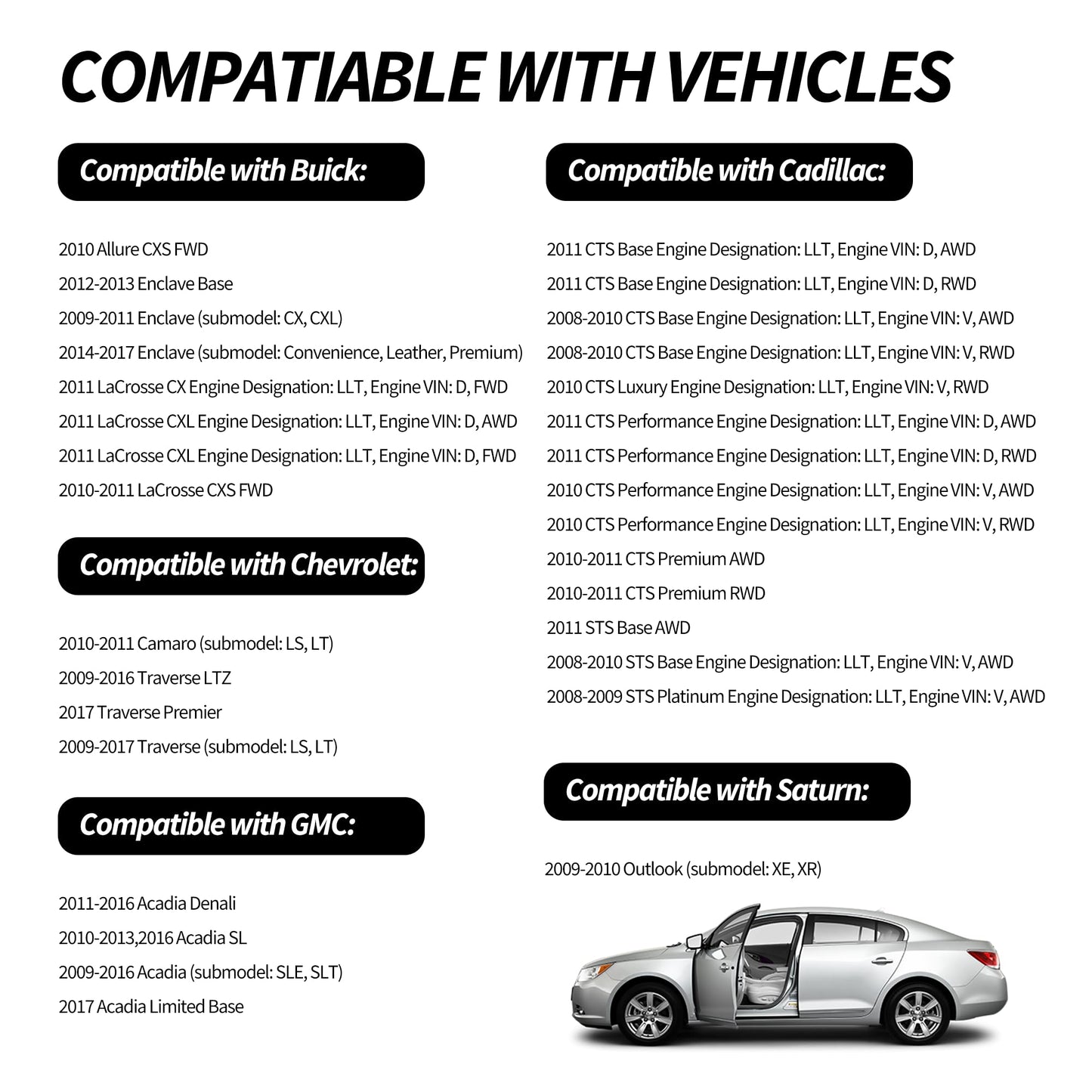HiSport 12673300 Engines Lower Intake Manifold Gasket Kit - Compatible with Enclave XTS Traverse Acadia 09-16 Lacrosse Camaro 10-11 SRX STS CTS 08-11 3.6L V6 - Replace MS19966