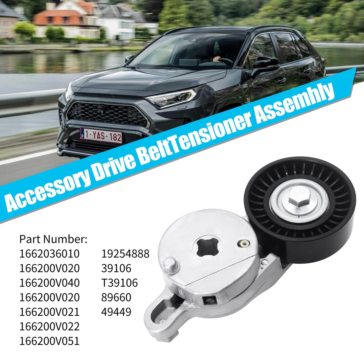 HiSport 39106 Drive Belt Tensioner Assembly - Compatible with Toyota Camry 2012-2017,Highlander 2009-2019,RAV4 2009-2018,Sienna 2011-2013