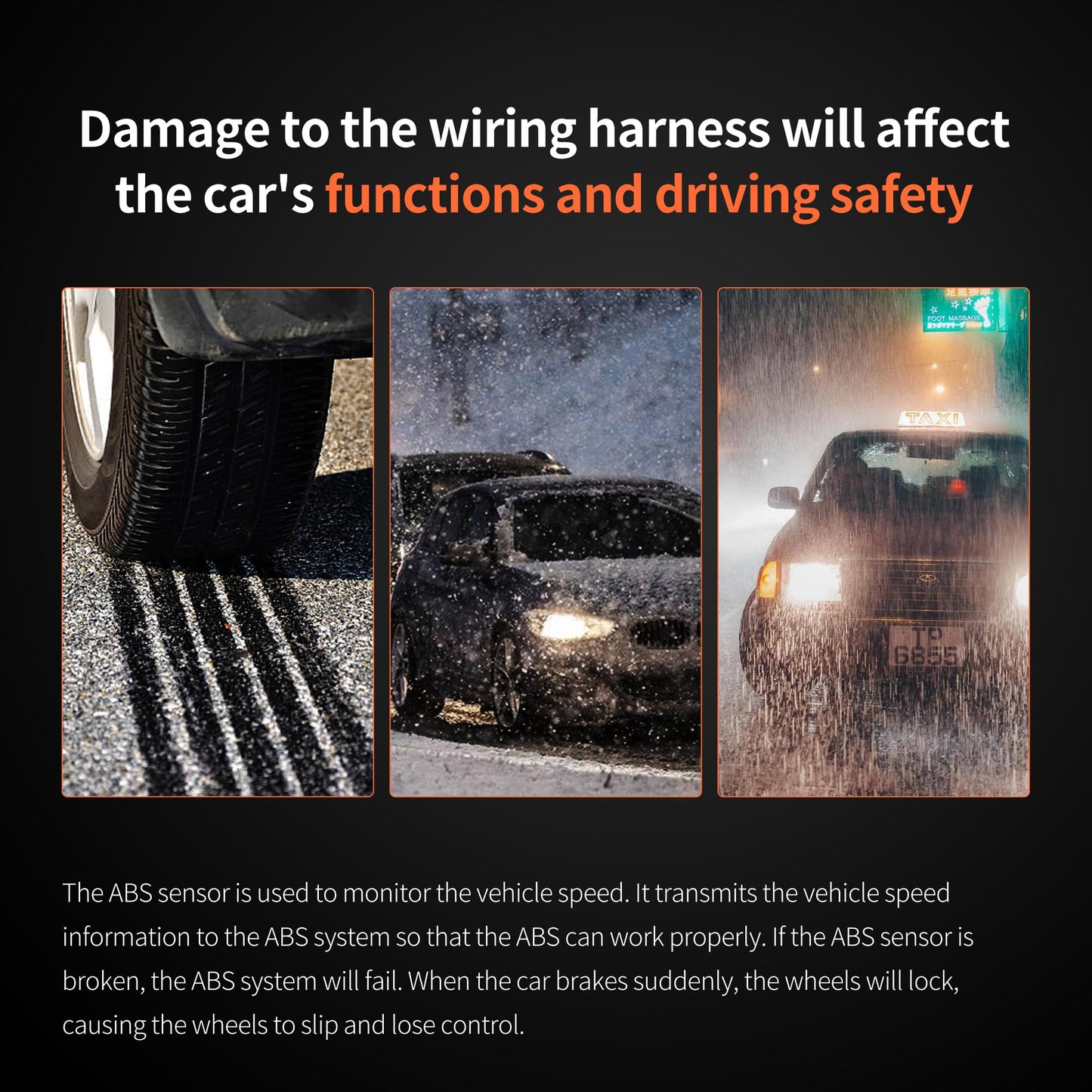 HiSport ABS Speed Sensor Wiring Harness Connector 47910-EA025 47901-EA002 Compatible with Nissan Xterra 2006-2015, Titan 2004-2011, Armada 2005-2012, Replacement for Infiniti QX56 2004-2010