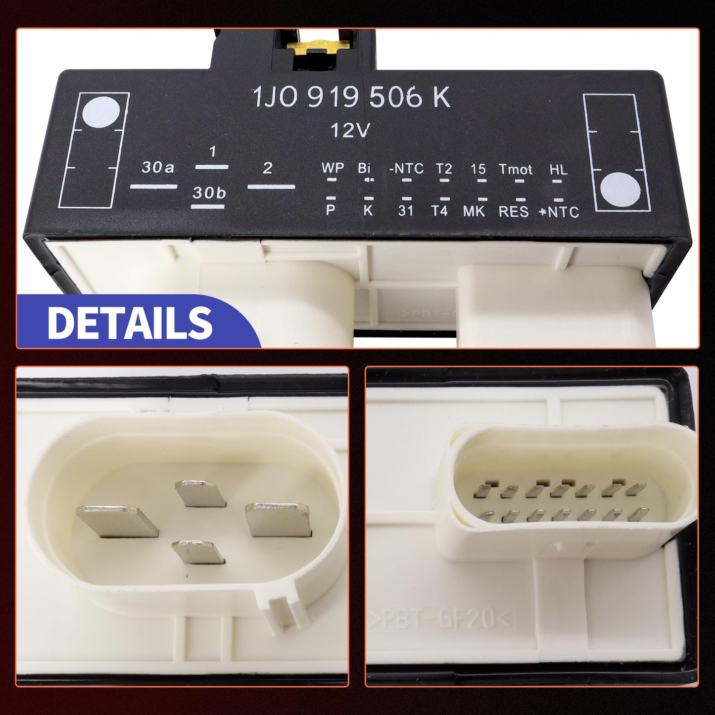 HiSport Cooling Fan Control Module Relay Radiator Unit 1J0919506K 902419 Compatible with Audi TT Quattro Replacement for Volkswagen Beetle Golf Jetta