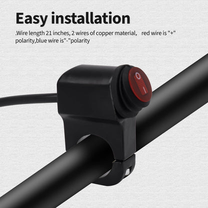 HiSport 1PC Motorcycle Handlebar Switch Plug and Play 12V ATV Handlebar Light Switch Push Button Waterproof ON Off Switches Compatible with ATV UTV Driving Lights- Fits 7/8" Handlebars (22mm)