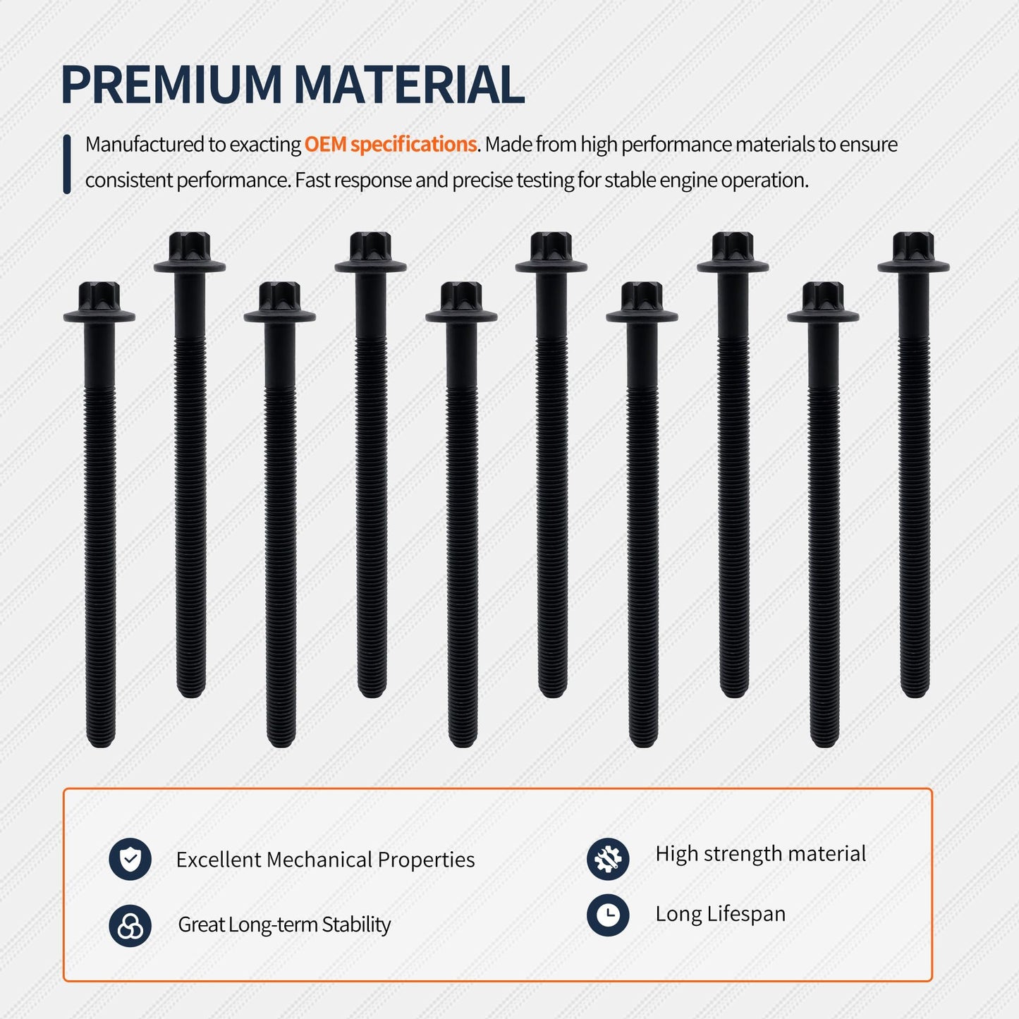 HiSport ES72474 Engine Cylinder Head Bolt Set Compatible with Buick Encore 2013-2021, Cadillac ELR 2014-2016, Chevrolet Cruze 2011-2016 Cruze Limited 2016 Sonic 2012-2020 Trax 2013-2021 Volt 2011-2015