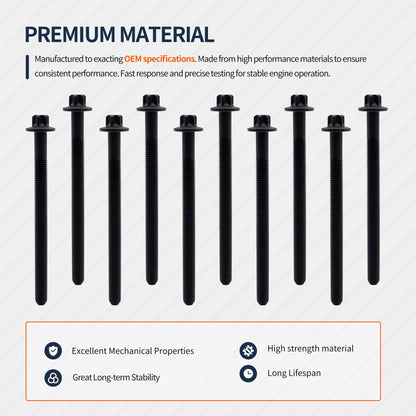 HiSport ES72474 Engine Cylinder Head Bolt Set Compatible with Buick Encore 2013-2021, Cadillac ELR 2014-2016, Chevrolet Cruze 2011-2016 Cruze Limited 2016 Sonic 2012-2020 Trax 2013-2021 Volt 2011-2015