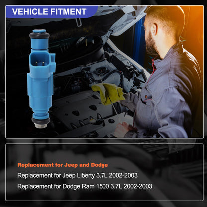 HiSport 0280155972 Fuel Injectors Replacement for Jeep Liberty 3.7L 2002-2003,Compatible with Dodge Ram 1500 3.7L 2002-2003 6 PCS