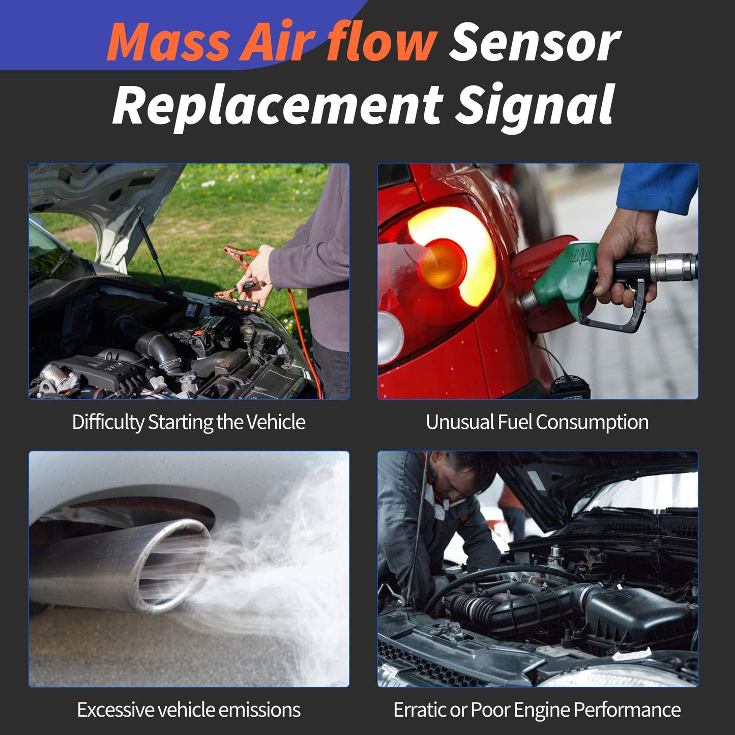 HiSport 13627513957 MAF Mass Air Flow Sensor - Compatible with BMW 325CI 325I X3 Z4 Replaces 13627566984 5WK96471