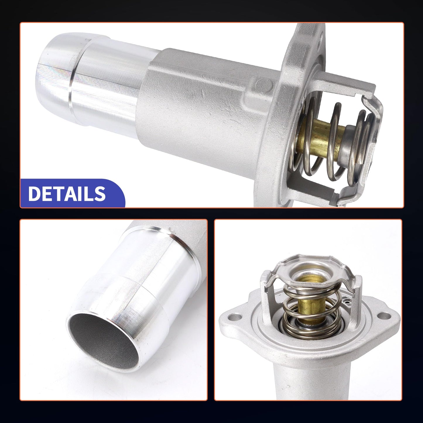 HiSport Engine Coolant Thermostat Housing Assembly - Compatible With Chevy Colorado GMC Canyon Hummer H3 H3T Isuzu I-280 I-290 I-350 I-370 Replace 15-11073