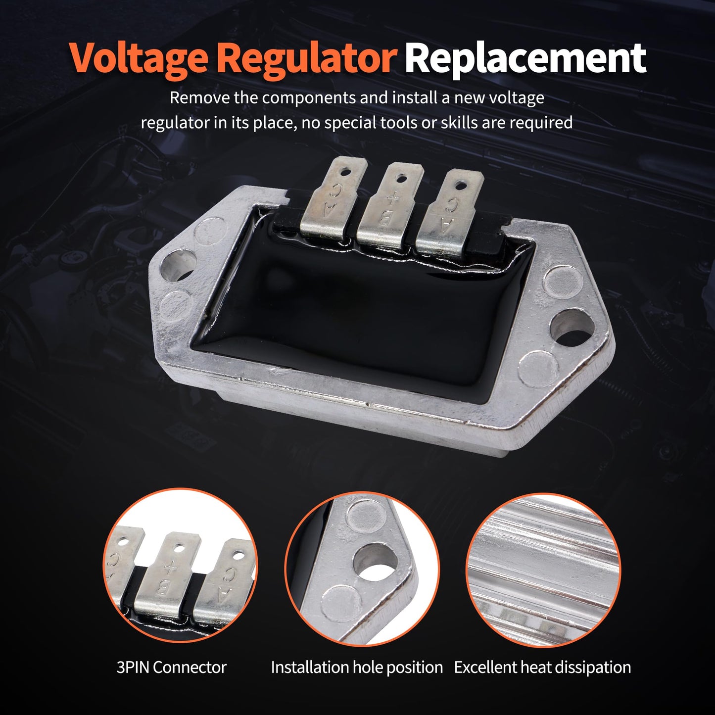 HiSport Voltage Regulator Rectifier - Compatible with Kohler AM106357 AM34738 John Deere 41-403-04 41-403-10-S Replaces 2540303 2575503 4140301 4140306