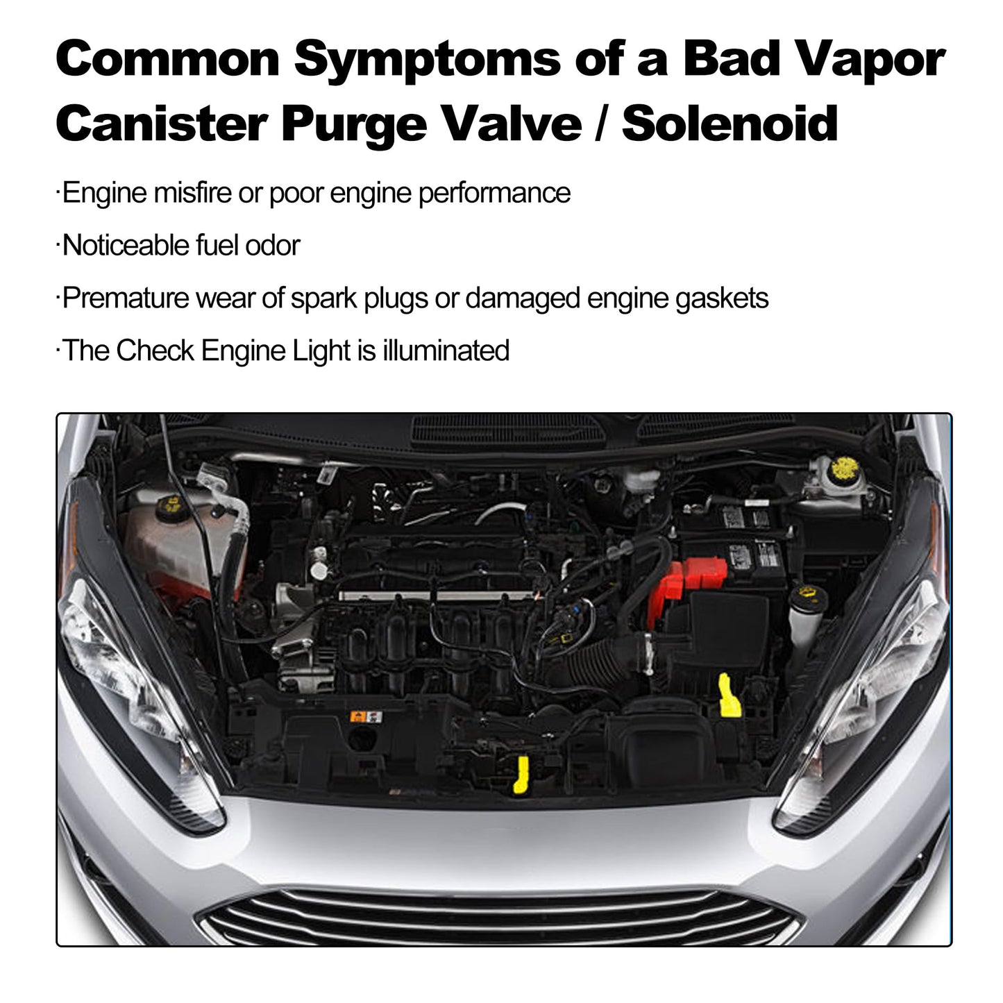 HiSport 0280142500 Vapor Canister Purge Valve Solenoid - Compatible with Ford Escape Fiesta Focus Transit Connect Compatible with Lincoln MKC 2012-2019 1.6L 2.0L 2.3L