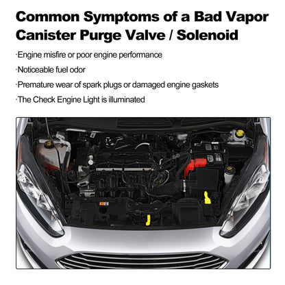 HiSport 0280142500 Vapor Canister Purge Valve Solenoid - Compatible with Ford Escape Fiesta Focus Transit Connect Compatible with Lincoln MKC 2012-2019 1.6L 2.0L 2.3L