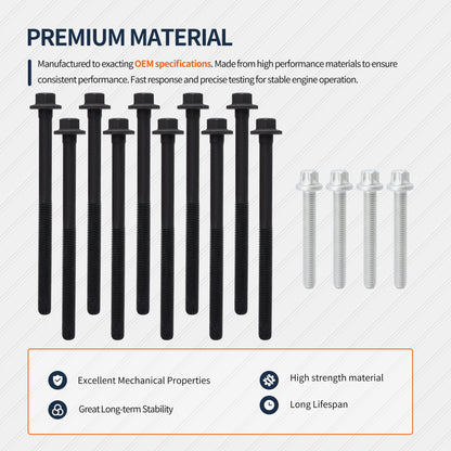 HiSport ES72196 Engine Cylinder Head Bolt Set Compatible with Buick Lacrosse Verano, Chevrolet Captiva Sport Cavalier, GMC Terrain, Oldsmobile Alero, Pontiac G5, Saturn Aura Ion L Sedan L300 LS Sedan