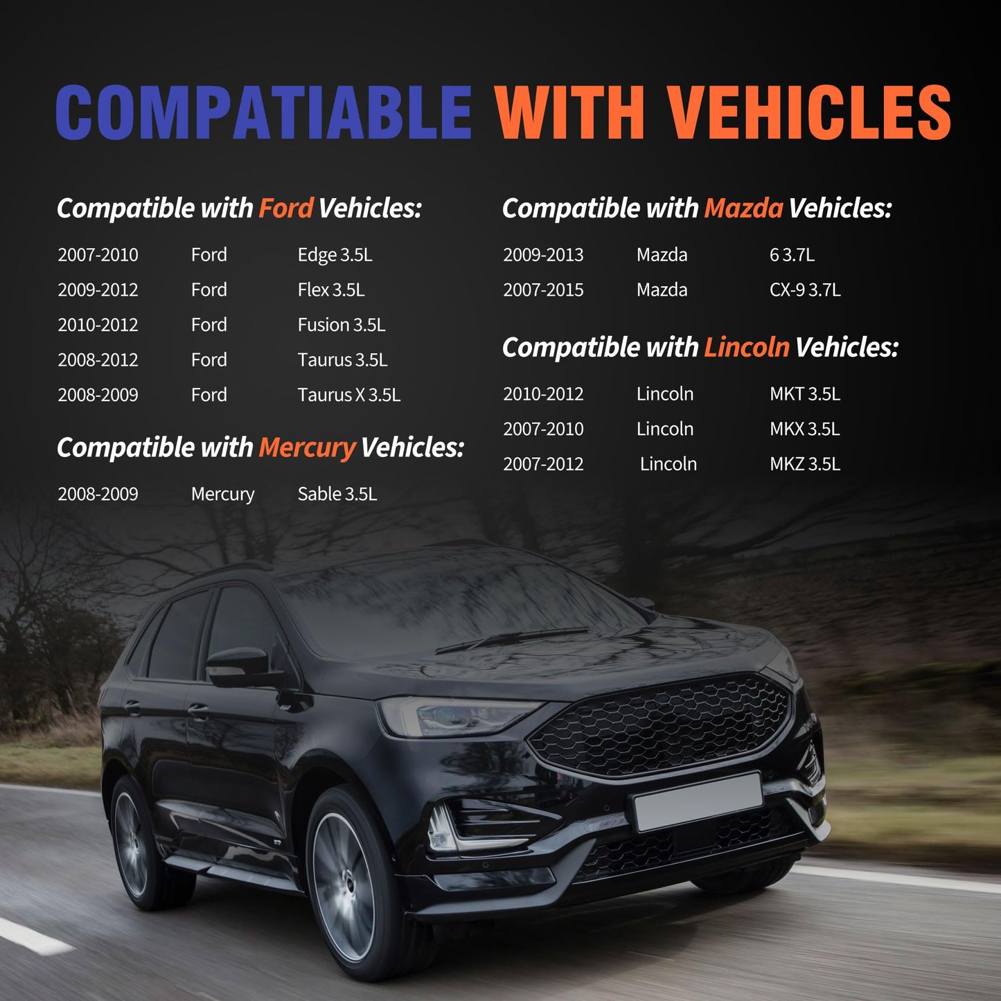 HiSport Intake Manifold Gasket Set MS97118 Compatible with Ford Edge Flex Fusion Taurus Taurus X 2007-2012,Replacement for Lincoln Mazda 6 CX-9 2007-2015,MKS MKT MKX MKZ 2007-2012 3.5L 24V Duratec