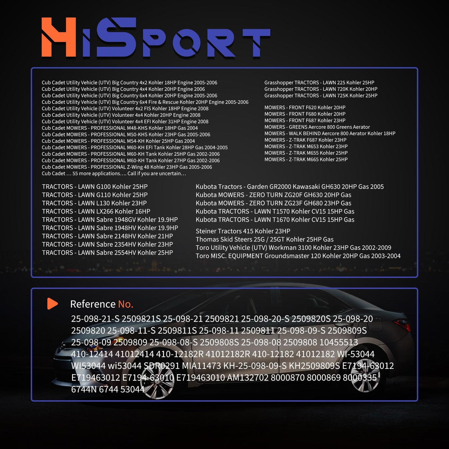 HiSport 2509809 Starter Motor 12V 0.8Kw 10-Tooth - Compatible with Kohler Engine Models 15HP 16HP 17HP 18HP 19.9HP 20HP 21HP 23HP 25HP 27HP 28HP 30HP 31HP - Replace 2509821S 2509811S