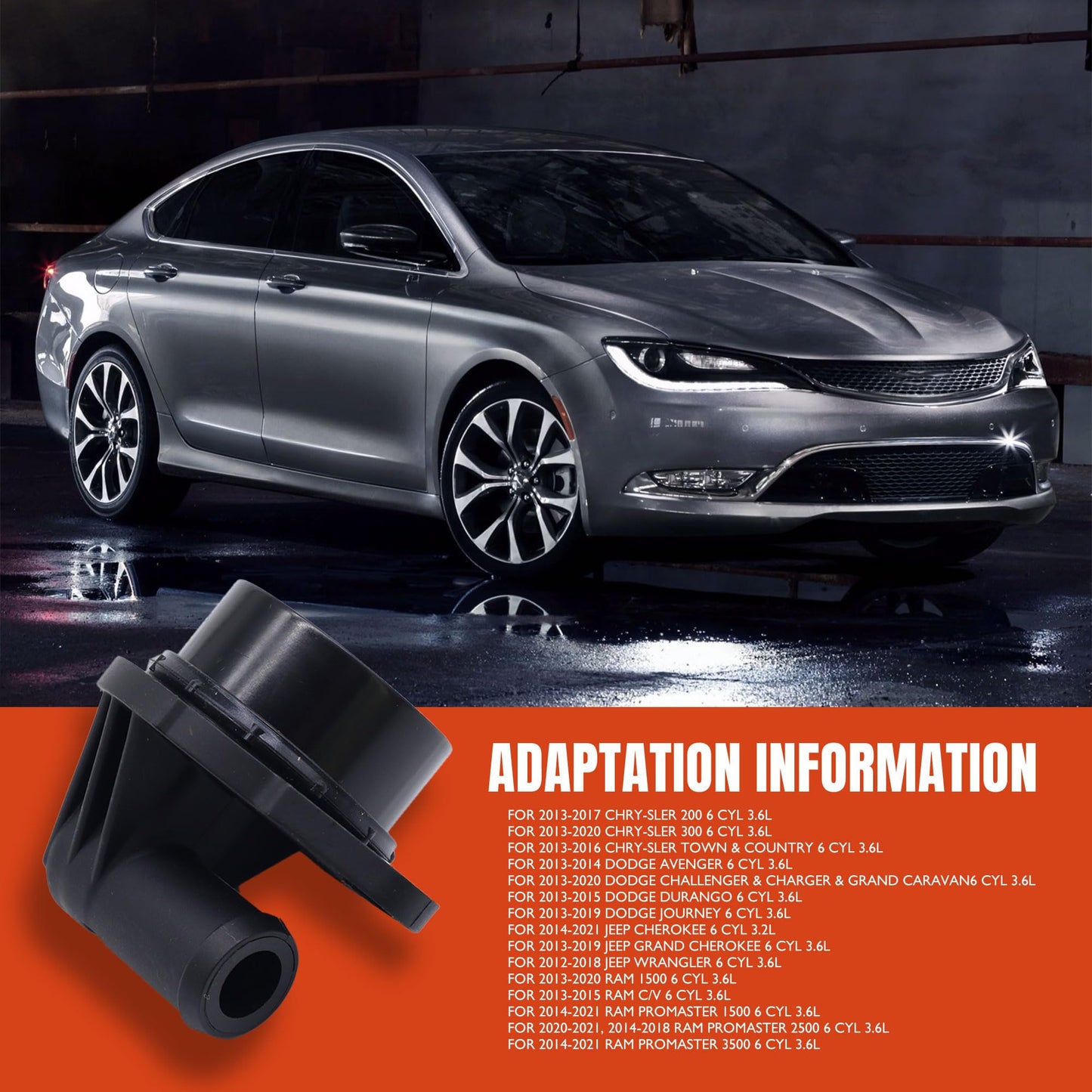 HiSport PCV Valve 68083202AC - Compatible with Chrysler 200 300 Dodge Avenger Challenger Charger Durango Grand Caravan Jeep Grand Cherokee Ram 1500 Classic Promaster 2500 3500 - Replaces 05184163AE