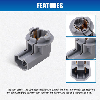 HiSport 2PCS 81275-12501 Tail Lamp Light Taillight Bulb Socket Sockets Compatible with Toyota RAV4 2013 2014 2015 2016 2.5L Replacement for OEM 8127512501