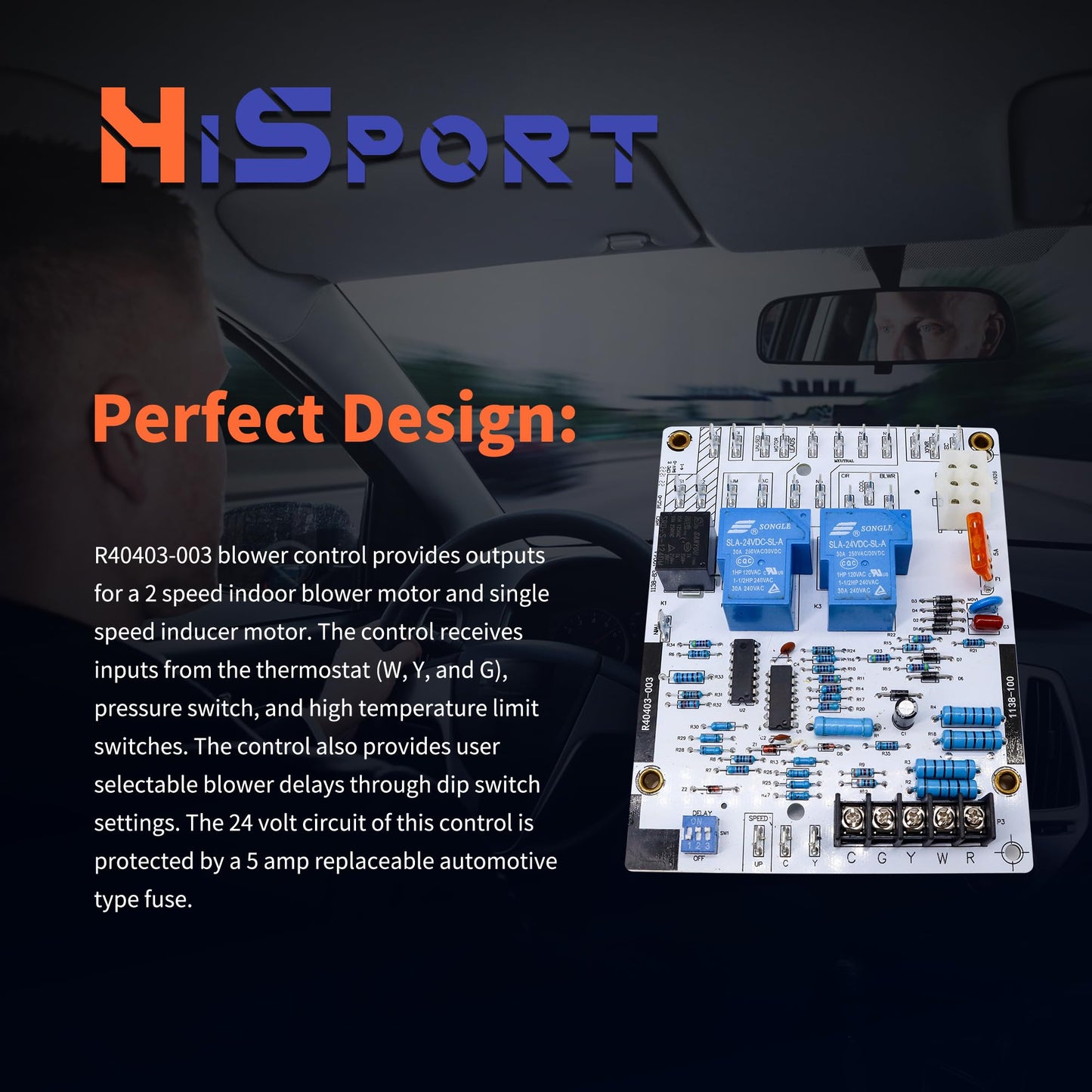 HiSport R40403-003 Furnace Blower Control Circuit Board - Compatible with Armstrong Ultra SX80 SX90 Honeywell ST9120C Replaces 40403-001 40403-002 40403-003