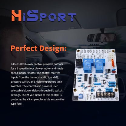 HiSport R40403-003 Furnace Blower Control Circuit Board - Compatible with Armstrong Ultra SX80 SX90 Honeywell ST9120C Replaces 40403-001 40403-002 40403-003