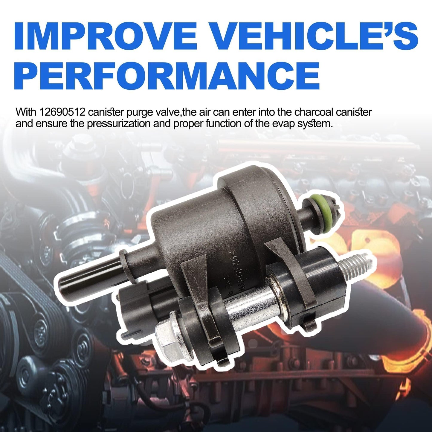 HiSport 12690512 Vapor Canister Purge Valve Solenoid - Compatible with Chevrolet Colorado Equinox Impala Traverse Buick LaCrosse Enclave Cadillac SRX XTS GMC Terrain Acadia Canyon