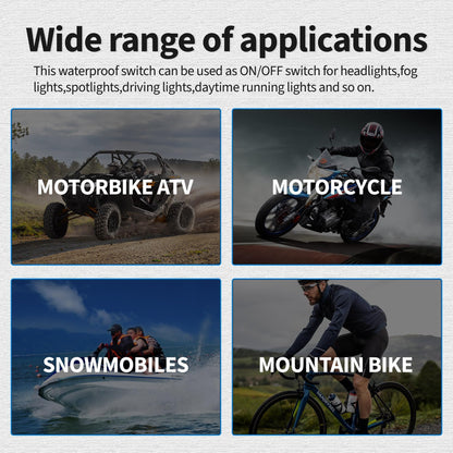 HiSport LED Motorcycle Switch ON-Off Headlight Fog Light Handlebar Adjustable Mount Waterproof Switches Button DC 12V