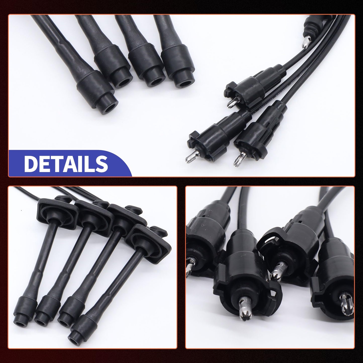 HiSport Spark Plug Wire Kit 90919-22386 Replacement for Toyota Camry 1997-2001,Solara 1999-2001 l4 2.2l,Rav4 1998-2000 Replace 90919-22386 90080-91110 90919-22400 175-6182 1756182