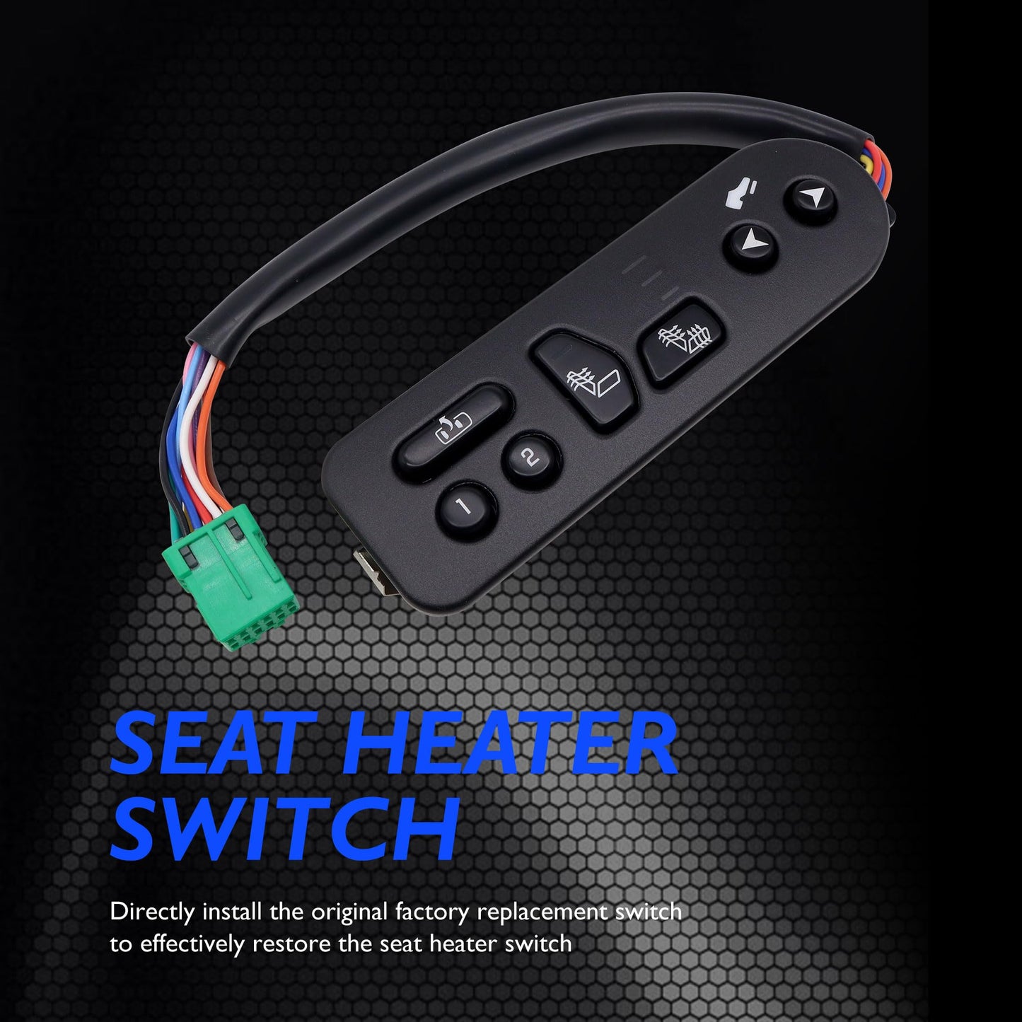 HiSport Driver Side Seat Heater Switch Control with Pedal - Compatible with Cadillac Escalade ESV EXT Chevy Avalanche 1500 2500 Suburban 1500 2500 Tahoe GMC Yukon XL 1500 2500 Replace 15116862