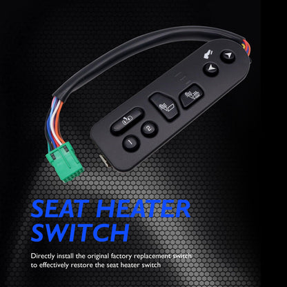 HiSport Driver Side Seat Heater Switch Control with Pedal - Compatible with Cadillac Escalade ESV EXT Chevy Avalanche 1500 2500 Suburban 1500 2500 Tahoe GMC Yukon XL 1500 2500 Replace 15116862