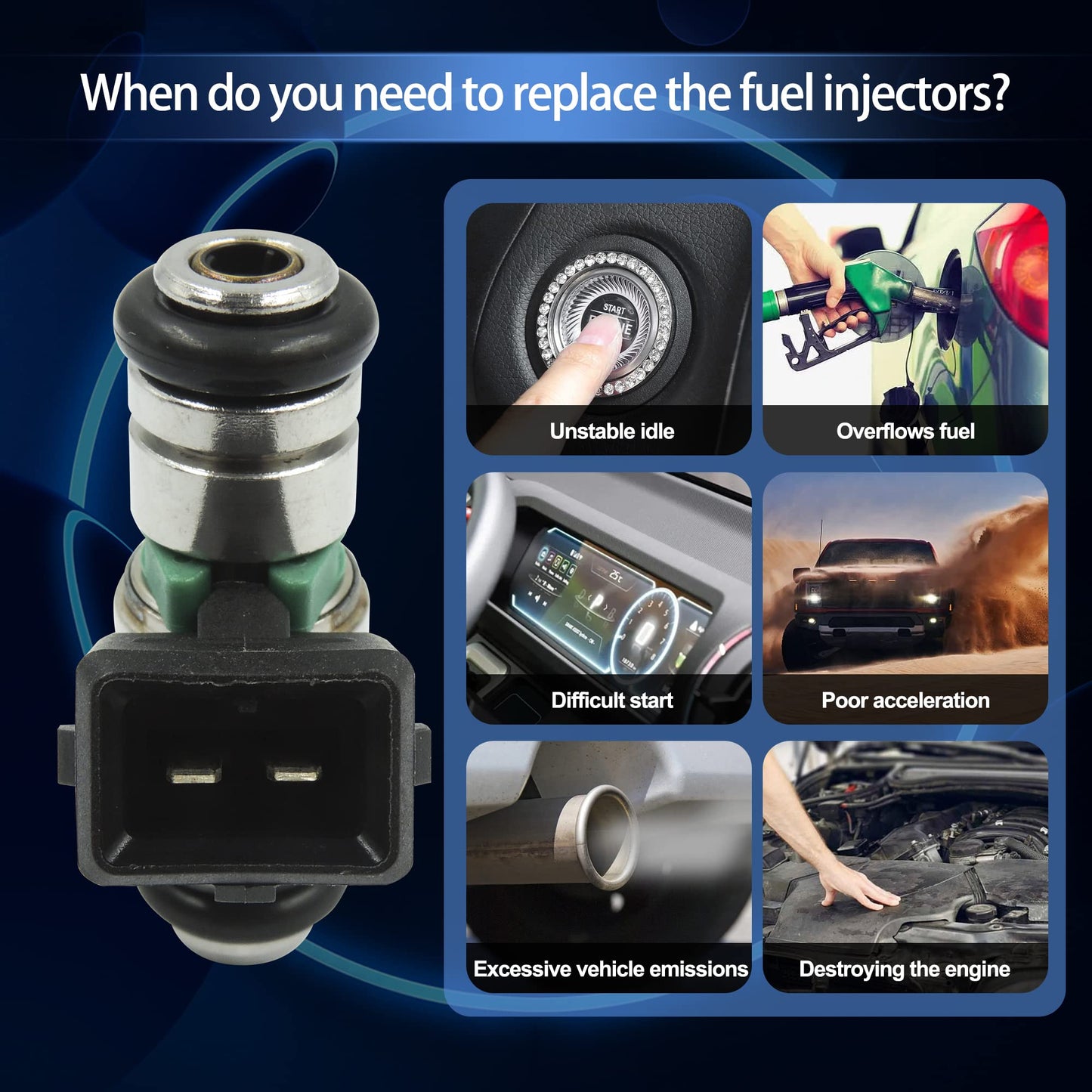 HiSport Fuel Injector IWP063 2 PCS - Compatible with Twin Power 5.6g/s Replaces 27665-01/A