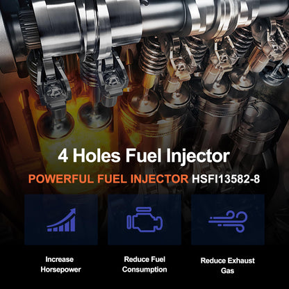 HiSport Fuel Injectors 8PCS Compatible with Chevrolet & GMC Trucks 1999-2000 4.8 & 5.3L V8 Engines 4 Holes Replace 17113582